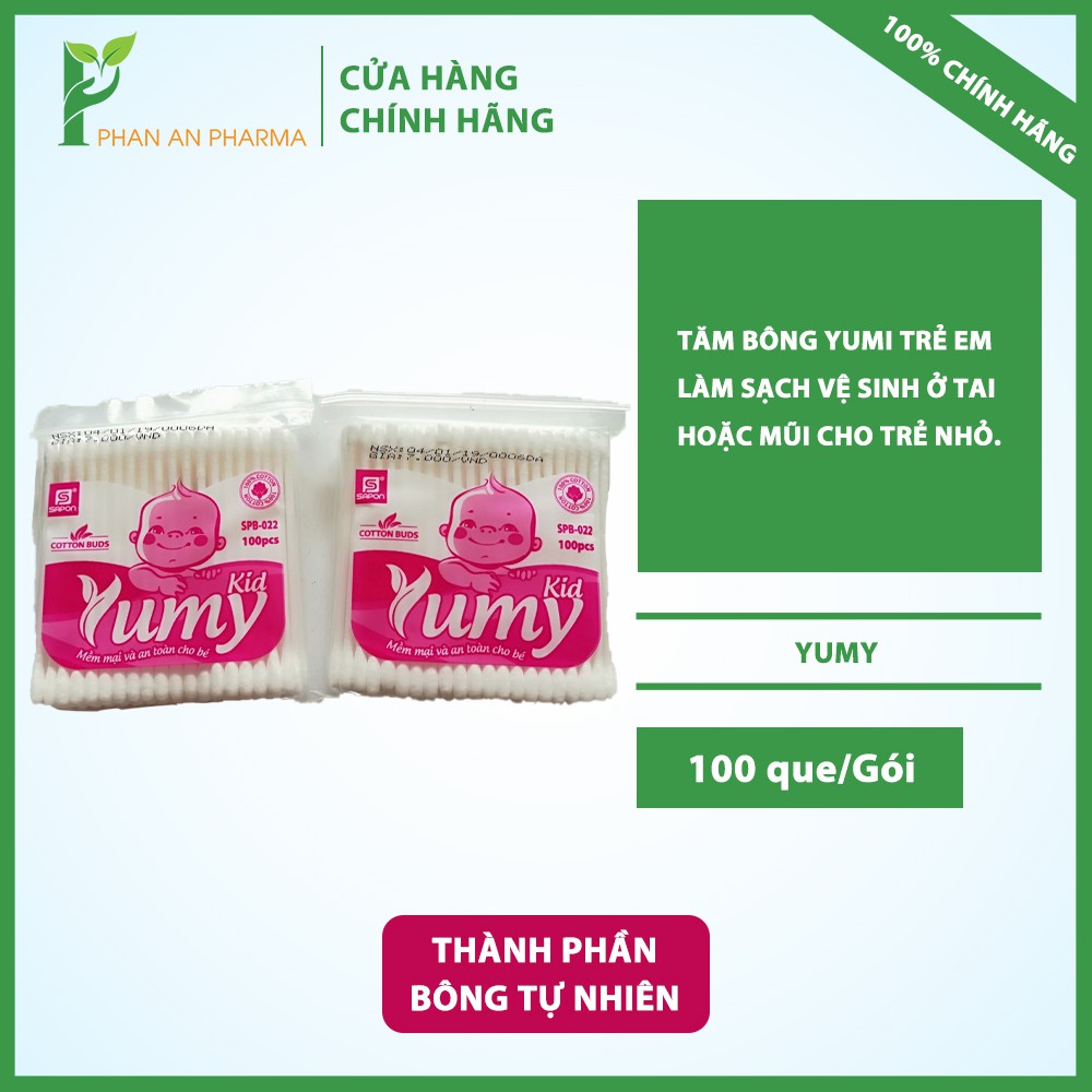 Tăm bông Yumi trẻ em (Gói 100 que) - CN339