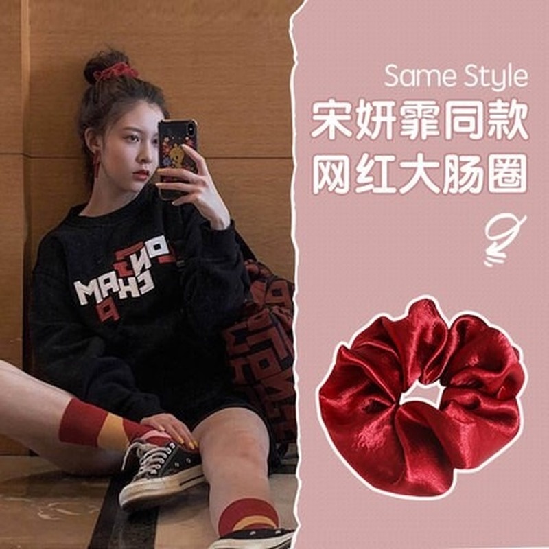 Dây cột tóc satin gắn bóng phong cách Hàn Quốc đơn giản