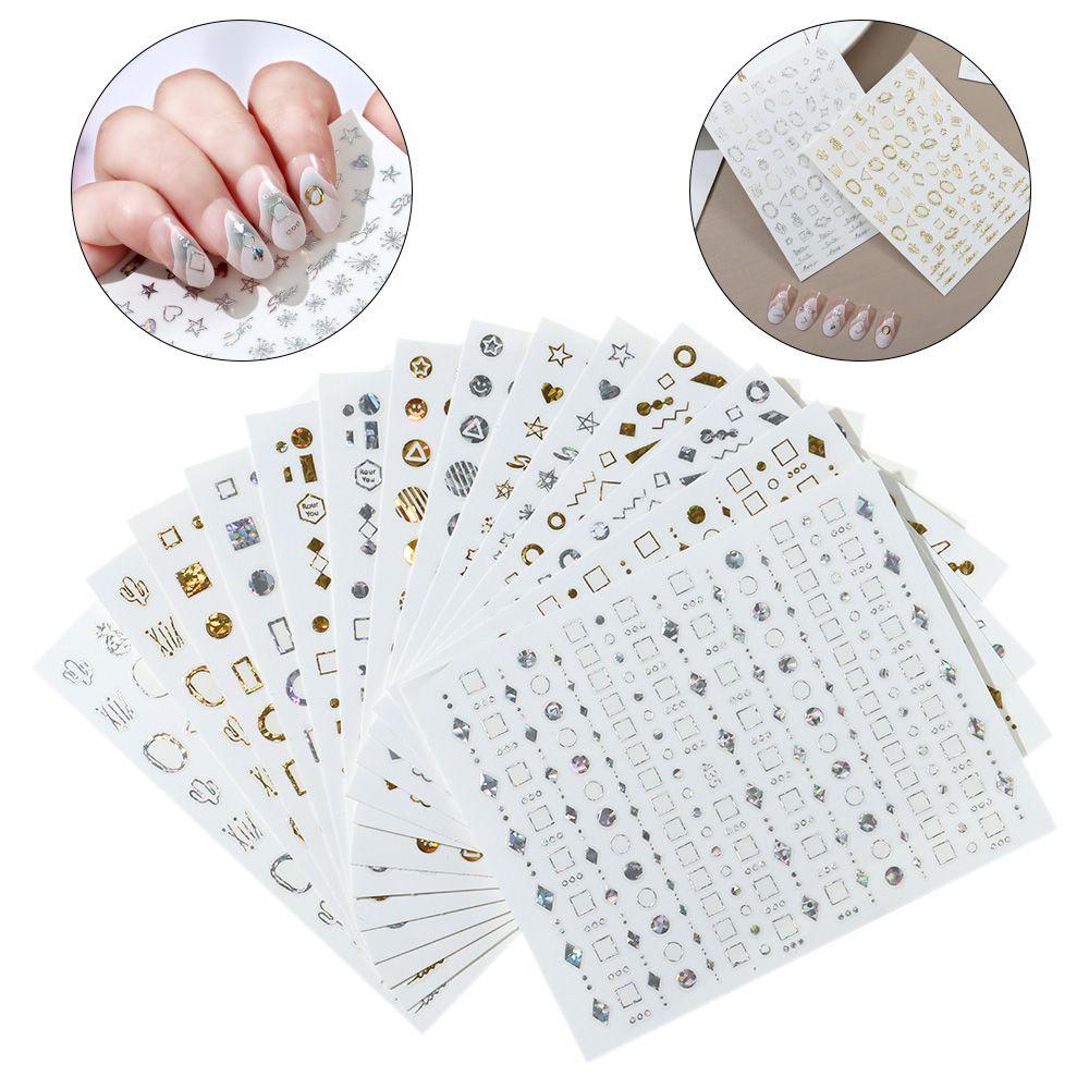 ROSE Miếng Dán Trang Trí Móng Tay 3D Thời Trang
