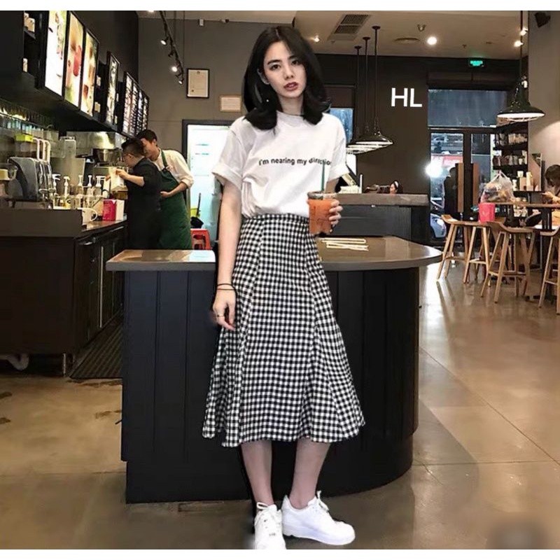Sét áo phối mix chân váy BBR siêu xinh