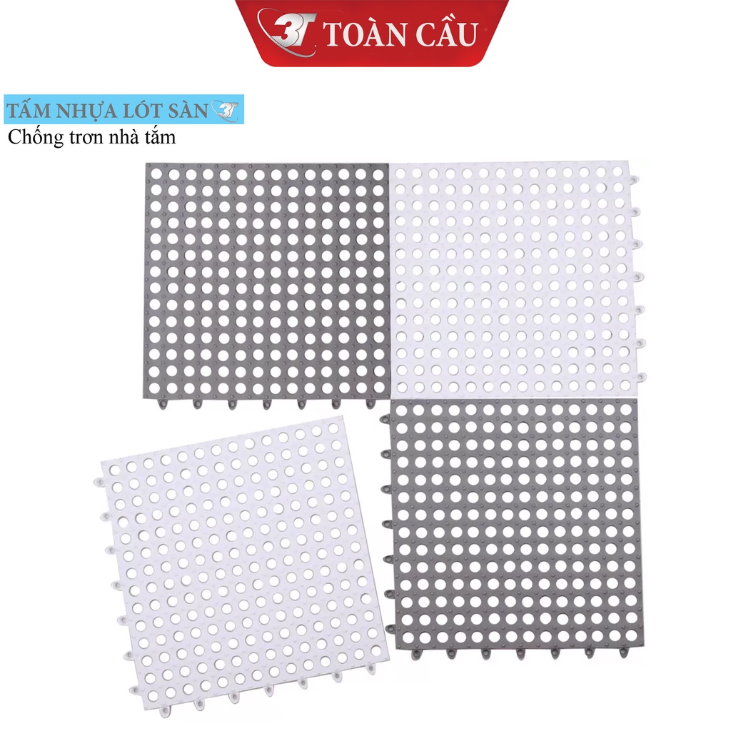 Tấm Lót Sàn 3T - Vỉ Nhựa Lỗ Ghép Chống Trơn Trượt Nhà Tắm