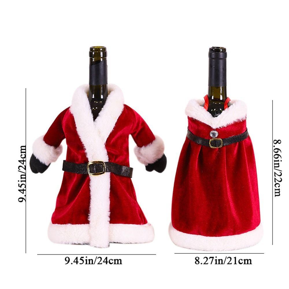 YIYU 1 Vỏ Bọc Chai Rượu Vang Hình Đầm Giáng Sinh