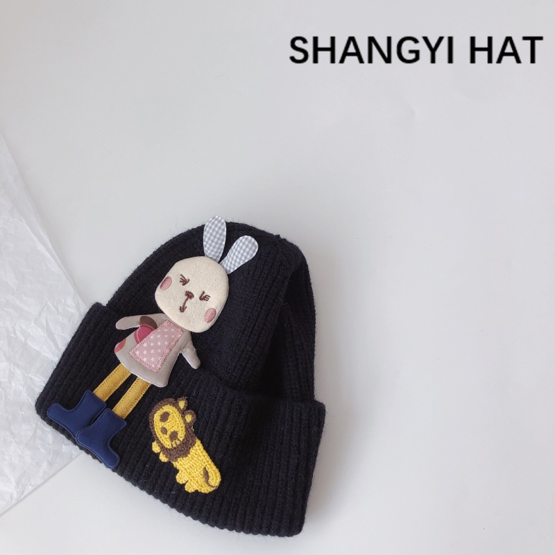 Mũ Beanie Đan Len Hình Khủng Long / Thỏ Dễ Thương Giữ Ấm Mùa Đông Cho Bé