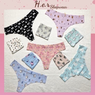 Quần Lót Nữ Su Đúc Lọt Khe Họa Tiết Tone Màu Dễ Thương - Her Sleepwear