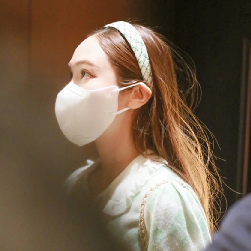 Băng Đô Cài Tóc Họa Tiết Caro Màu Xanh Lá Phong Cách Hàn Quốc Cho Nữ