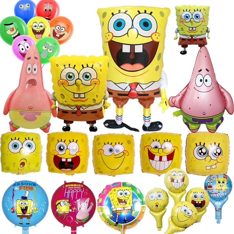 Bong Bóng Nhôm Bơm Hơi Hình SpongeBob Hoạt Hình Vui Nhộn Trang Trí Tiệc Sinh Nhật Cho Bé
