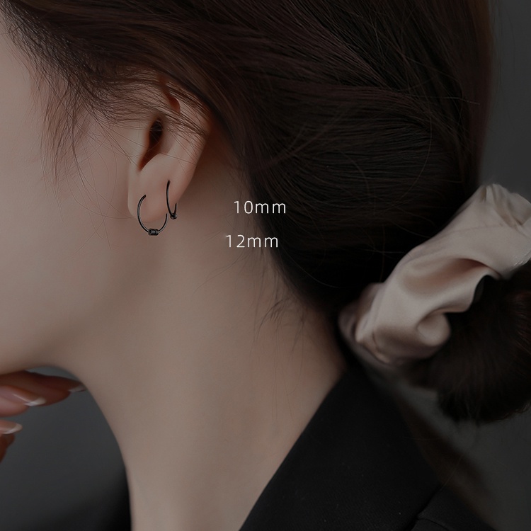 Khuyên Tai Bạc Khuyên Tai Tròn Bộ Khuyên Tai Tròn Nhỏ Màu Bạc Đơn Giản Cho Nữ