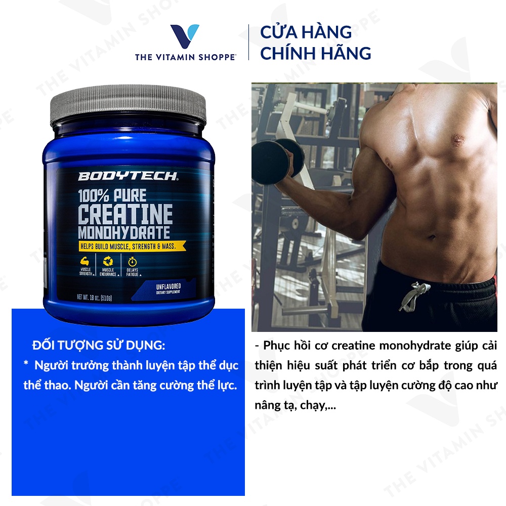 Bột hỗ trợ phát triển cơ bắp BODYTECH 100% Pure Creatine Monohydrate 510gr