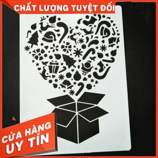 Khuôn vẽ mika dẻo hình trái tim 15*20cm