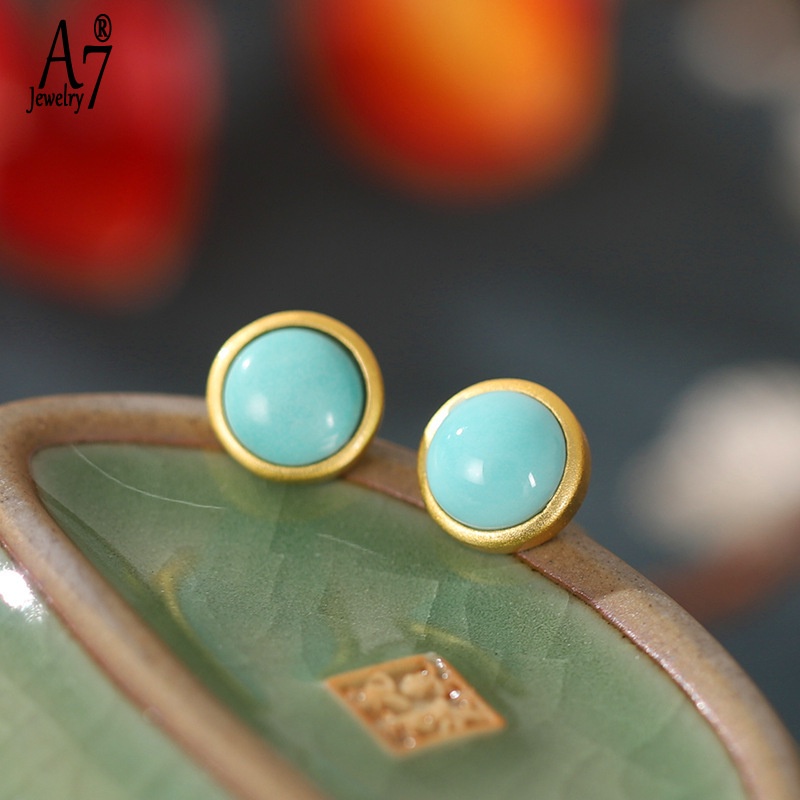 Bông Tai Mạ Bạc 925 Hình Quả Trứng Khảm Đá Mã Não Đỏ A7