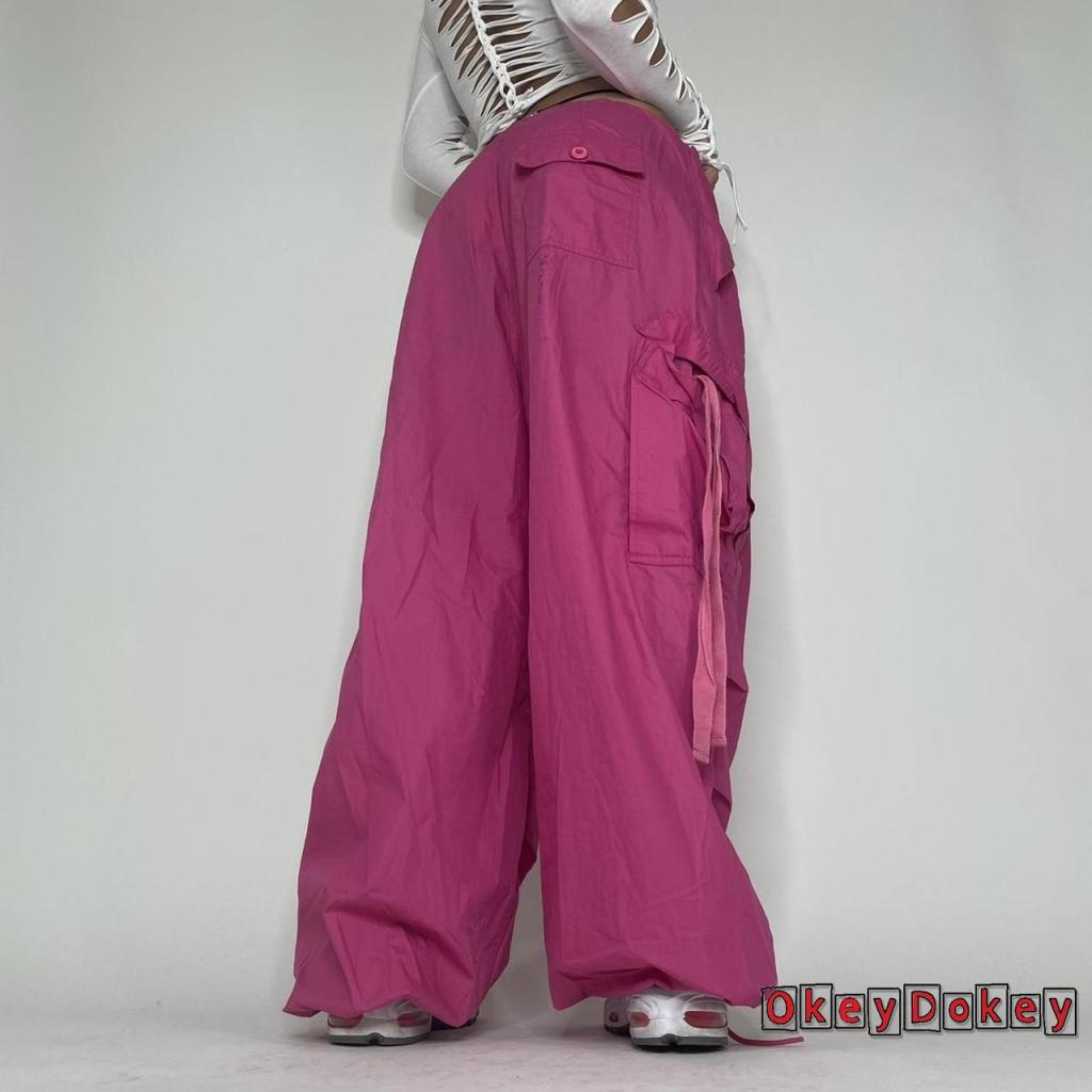 Quần Jogger Dáng Baggy Eo Thấp Phối Dây Rút Phong Cách Hip Hop Cá Tính Cho Nữ