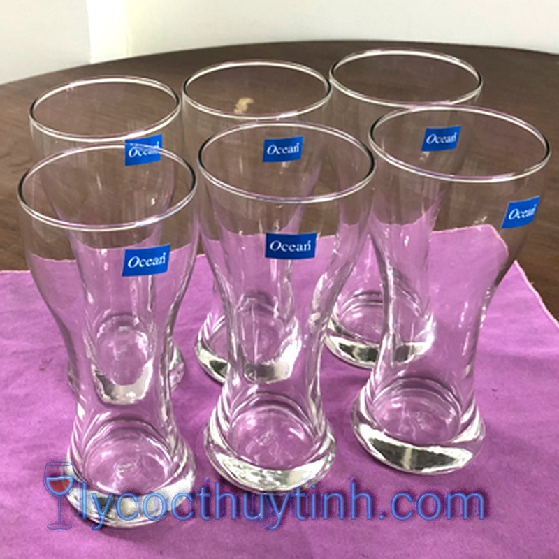 CHÍNH HÃNG Cốc ly thủy tinh eo trong suốt Thái Lan ocean B13412 350ml đẹp chịu nhiệt tốt