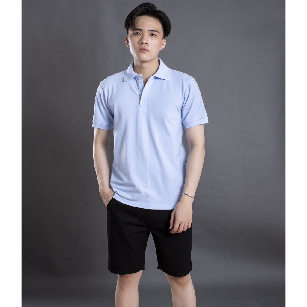 Áo thun trơn cổ trụ nam LADOS - 19043 màu sắc tươi sáng chất liệu co giãn | BigBuy360 - bigbuy360.vn