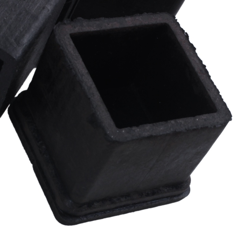 Set 4 miếng lót chân bàn / ghế bằng cao su hình vuông 20mm x 20mm màu đen