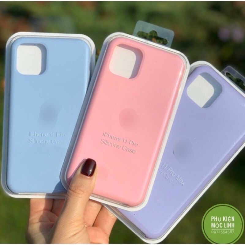 ✨Iphone 6 đến 11 Pro Max ✨#Sỉ 25k- Ốp chống bẩn dễ lau chùi logo quả táo lót nỉ chống sốc silicon