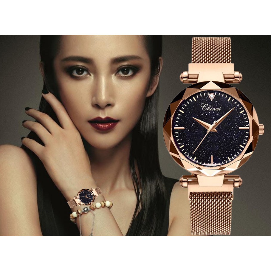 [CHÍNH HÃNG] Đồng hồ nữ CHENXI dây thép Titanium nam châm mặt kính 3D cá tính quyến rũ | BigBuy360 - bigbuy360.vn