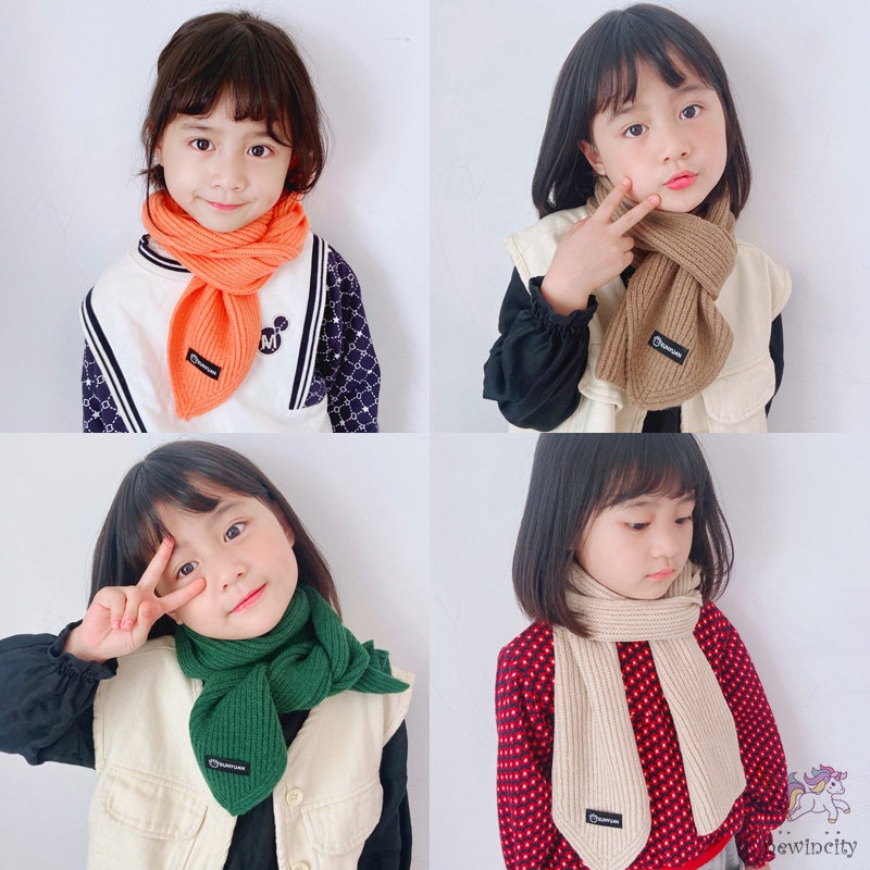 Khăn choàng dệt kim giữ ấm mùa đông phong cách Hàn Quốc dành cho trẻ nhỏ