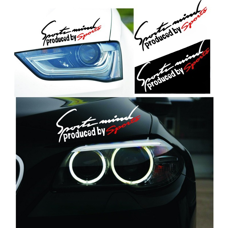 Set 2 Miếng Dán Phản Quang In Logo Thể Thao Trang Trí Xe Hơi Xe Máy