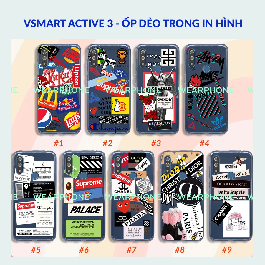 Ốp Lưng Vsmart Active 3 Dẻo Trong Suốt In Hình Nhiều Mẫu Wearphone 200826