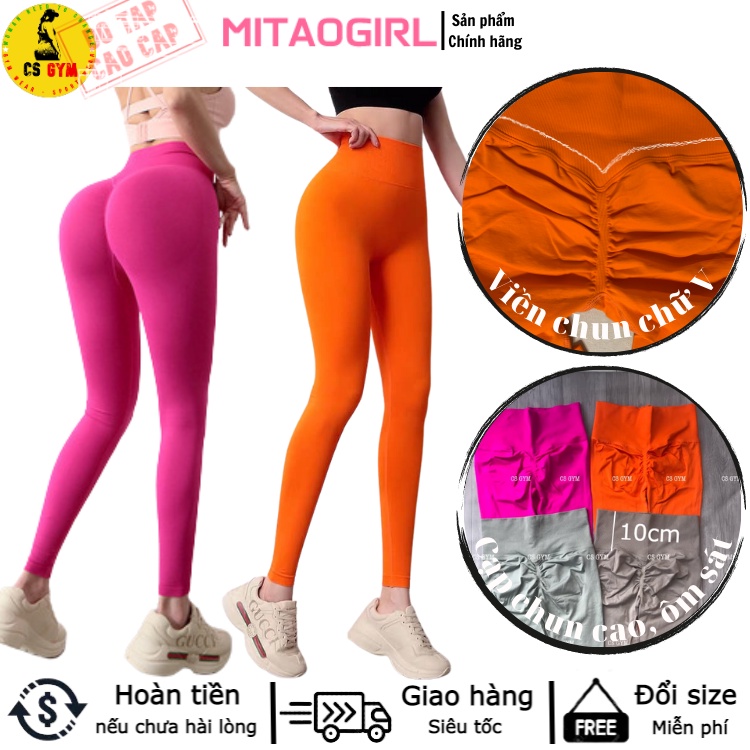 [Mã CHANG10K giảm 20%] Quần tập gym nữ Mitaogirl, quần legging, Lưng cao, Chun mông, Ôm sát, Tôn dáng, Co giãn 4 chiều.