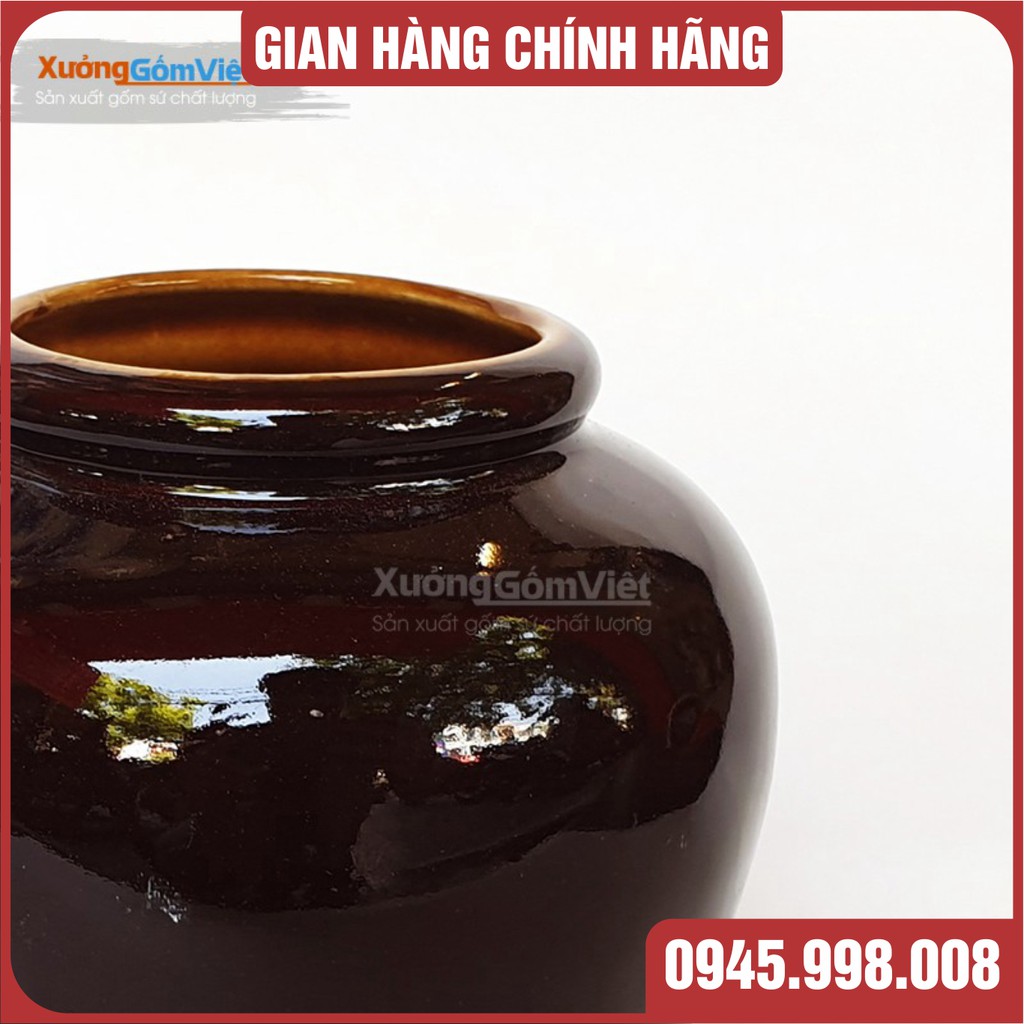 Lu uống bia kiểu mới - sáng tạo mới của gốm Bát Tràng-hàng vuốt tay dung tích 400ml - MÀU NÂU SOCOLA - XƯỞNG GỐM VIỆT