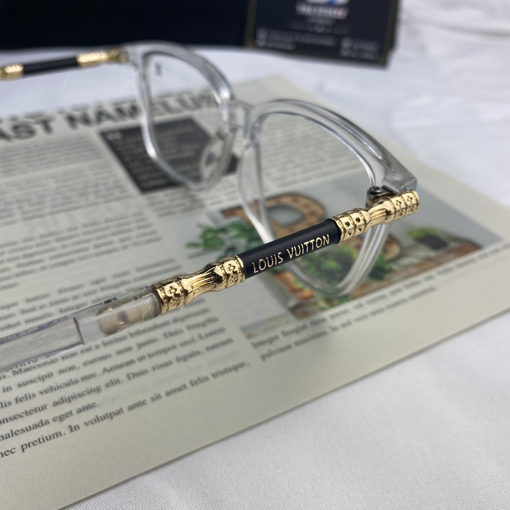 Kính mắt lv cao cấp nam nữ thay tròng cận được trắng đen | BigBuy360 - bigbuy360.vn