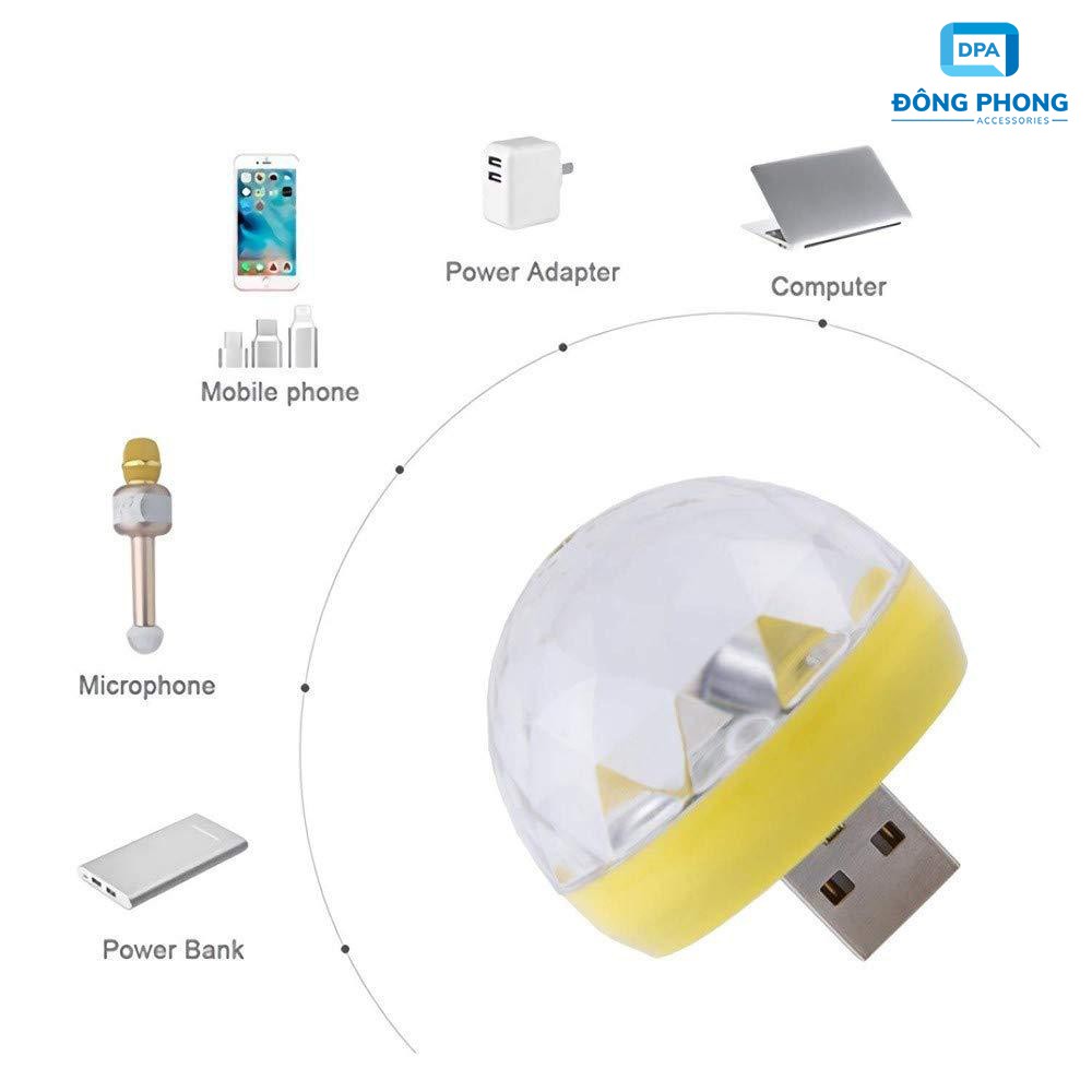 Đèn Led USB Vũ Trường Mini Cảm Ứng Theo Nhạc