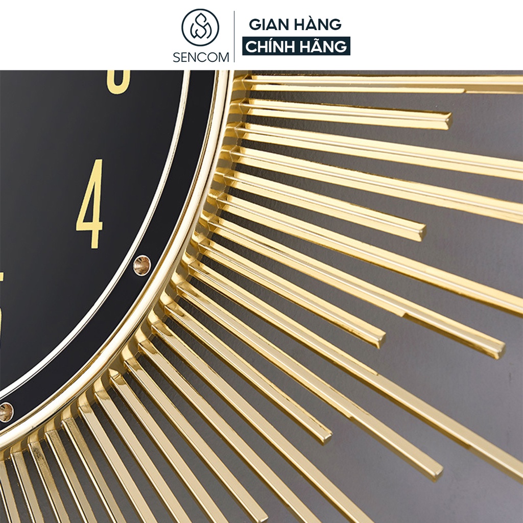 Đồng hồ treo tường nghệ thuật tia đen SENCOM thiết kế phong cách Bắc Âu decor trang trí nhà cửa