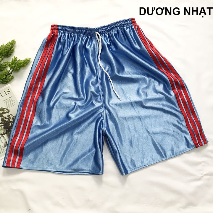 Quần đùi nam size từ 70-75kg quần short thể thao mặc nhà thun bóng phối sọc - QN47