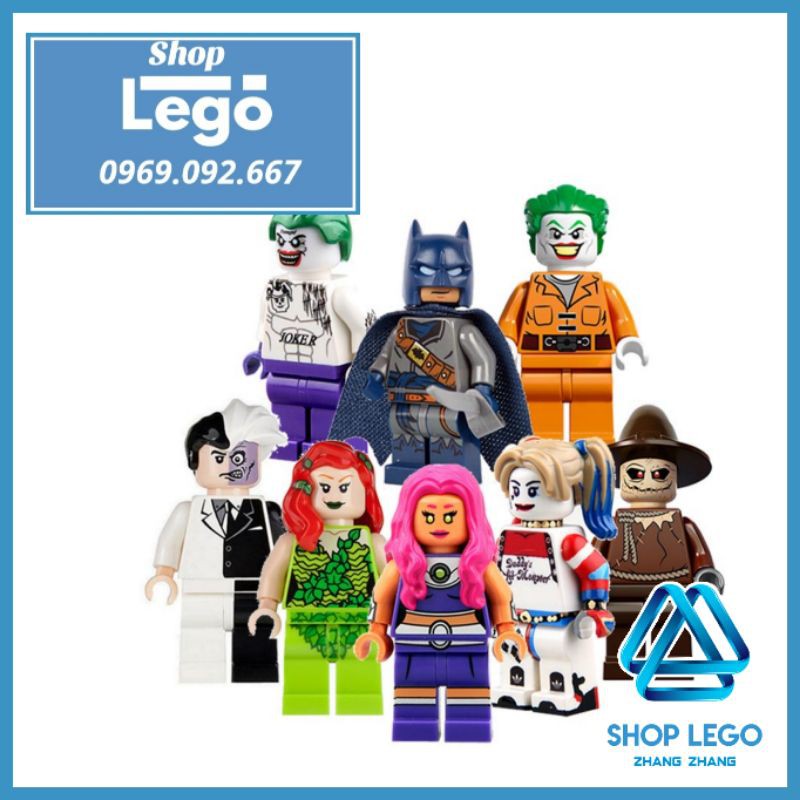 Xếp hình Batman Joker Harley Quinn Two Face Starfire Poison Ivy ScareCrow Lego Minifigures POGO PG8013