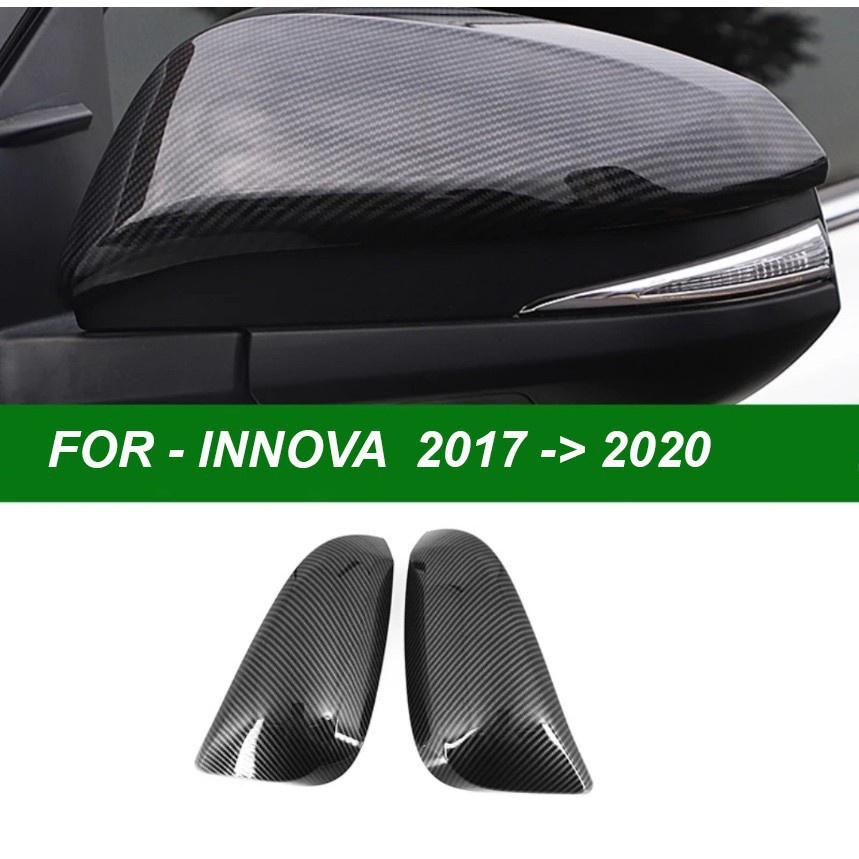 Ốp Gương chiếu hậu CARBON xe Innova, Fortuner 2017 2018 2019 2020 2021 vân cacbon cao cấp