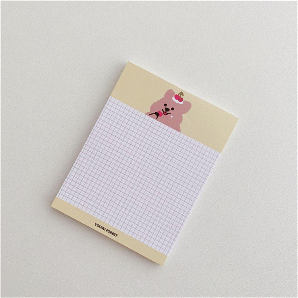 Bộ 50 Tờ Giấy Ghi Chú Họa Tiết Gấu Hoạt Hình Dễ Thương Không Dính Tiện Dụng Note
