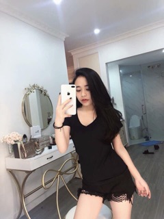 Áo phông basic cổ tim chính hãng