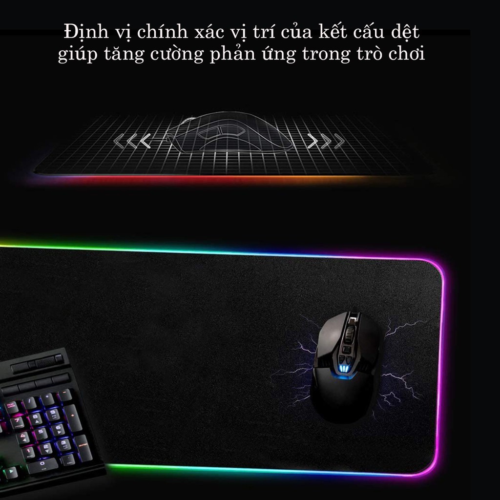 Miếng lót chuột LED RGB Sharkoon bàn di chuột led 7 màu đơn và 3 hiệu ứng ánh sáng chống trượt Phặn Phặn