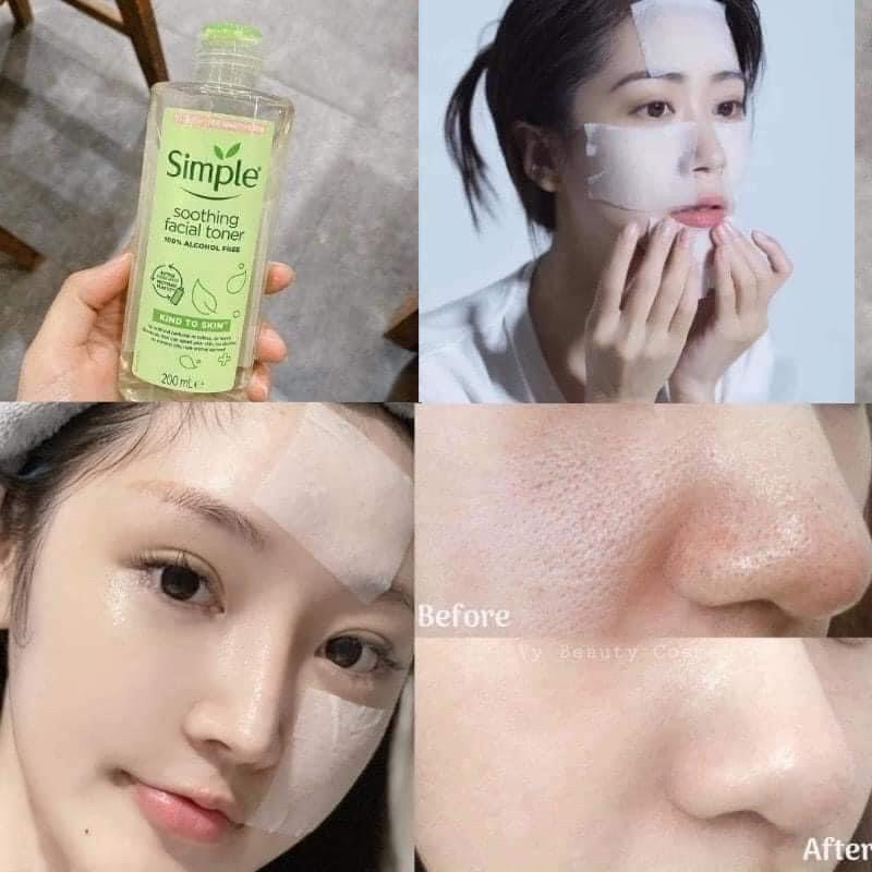 Nước Hoa Hồng Soothing Facial Toner Simple cân bằng ẩm cho da 200ml