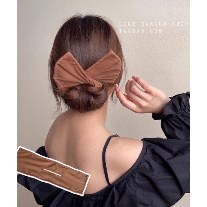 Buộc tóc xoắn nơ nữ