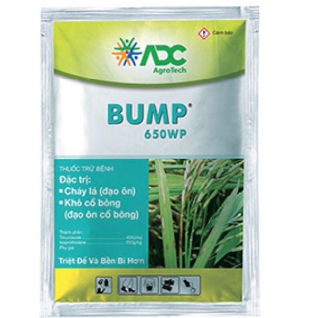 THUỐC TRỪ BỆNH BUMP 650WP ĐẶC TRỊ CHÁY LÁ, ĐẠO ÔN CỔ BÔNG 100gr