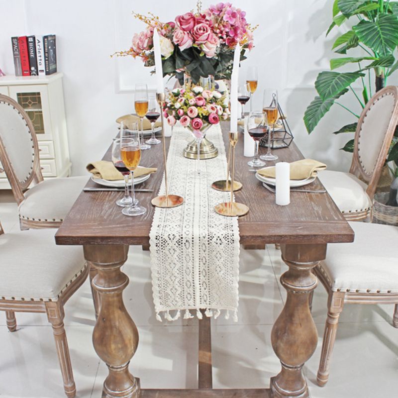 Khăn Trải Bàn Bằng Cotton Phối Ren Hình Chữ Nhật Phong Cách Bohemian Cổ Điển
