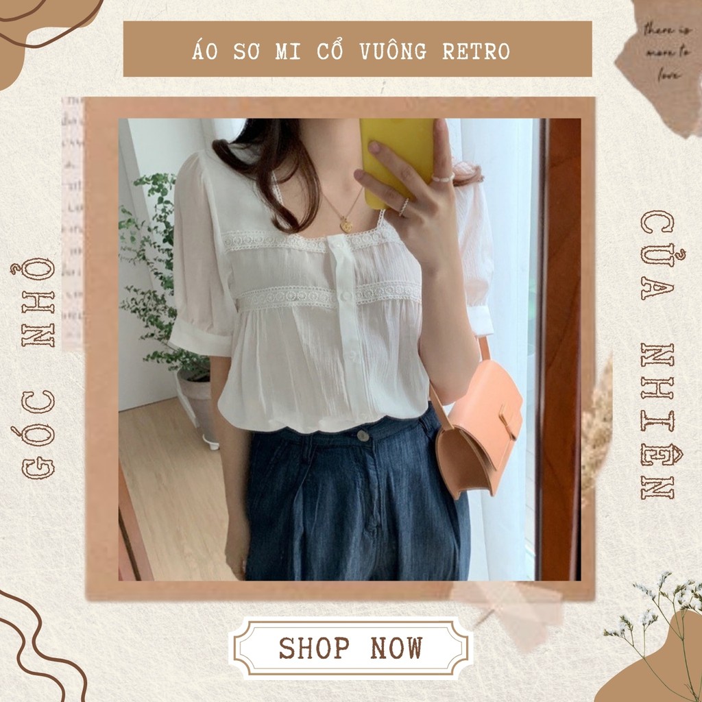 Áo Sơ Mi Nữ Đũi Cổ Viền Ren Chất Đẹp Ít Nhăn (ẢNH THẬT+VIDEO)