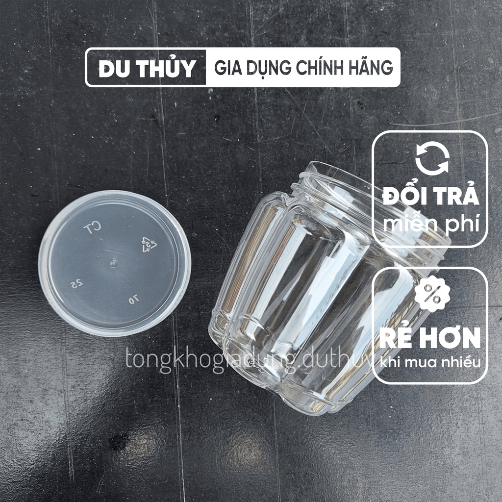 Hũ nhựa hình trái ớt size lớn, nhựa PET trong suốt, trơn lán dễ vệ sinh, nắp vặn chắc chắn của gia dụng Du Thủy