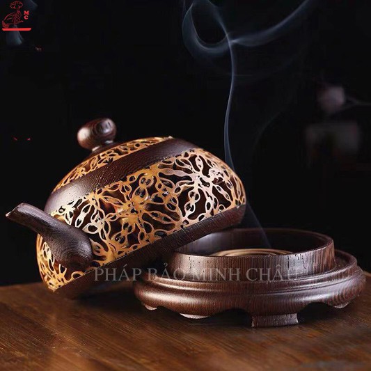 LƯ XÔNG GỖ ẤM TRÀ - NÂU