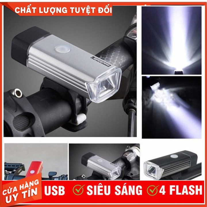 Đèn Pin LED trên xe đạp siêu sáng có đế kẹp - Đèn pin xe đạp - Đèn gắn xe đạp