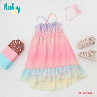[25.6 GIẢM 40K ĐƠN 299K] Váy cho bé gái ILABY maxi hai dây loang màu chất liệu thoáng mát [10IG09440422]