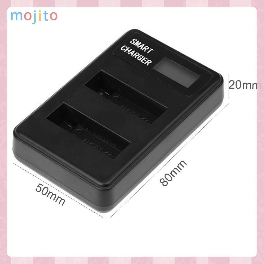 MOJITO AHDBT-401 LCD Dual Port USB Battery Charger for GoPro Hero 4 Action Camera