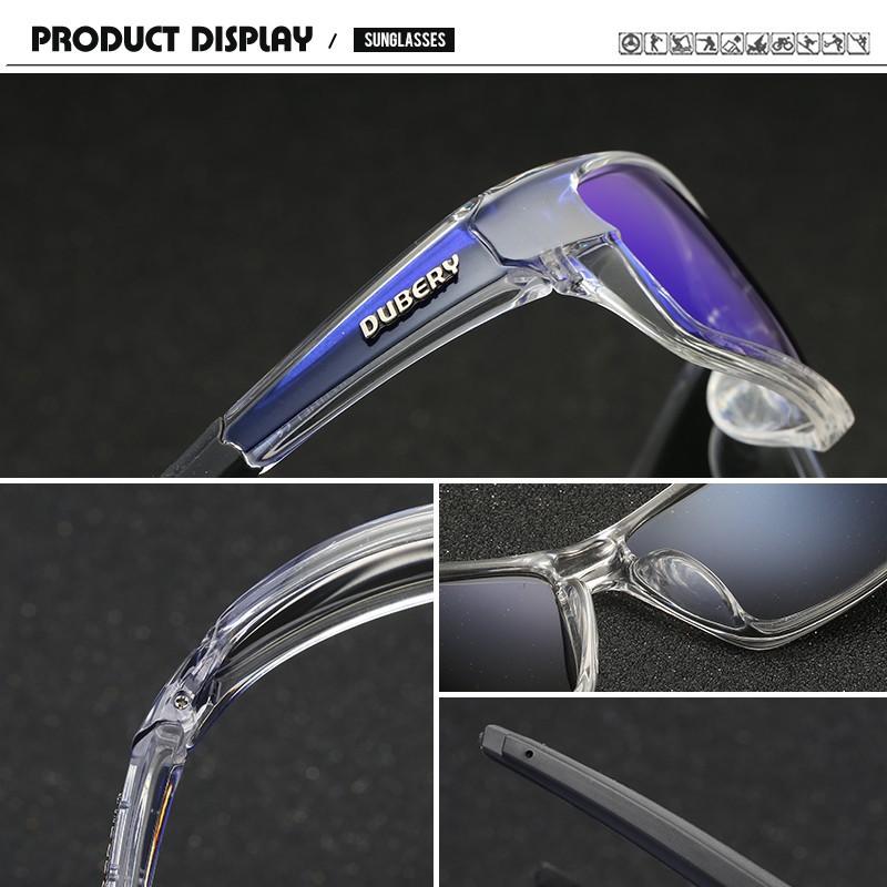 DUBERY Mirror Polarized Night Vision Sunglasses Men's Retro Male Sun Glasses Men Sport Goggle Eyewear Accessories shades