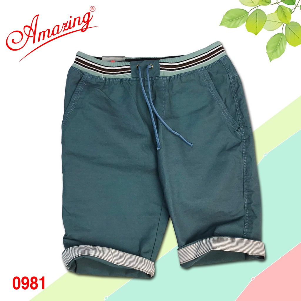 Short kaki Amazing, quần lửng nam lưng bo, dây rút, màu sắc trung tính, phong cách thể thao năng động