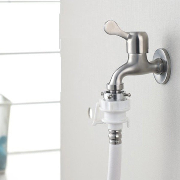 Vòi hồ tay gạt inox 304 cao cấp ,có đầu lắp máy giặt - phụ kiện nhà tắm - thiết bị vệ sinh -new