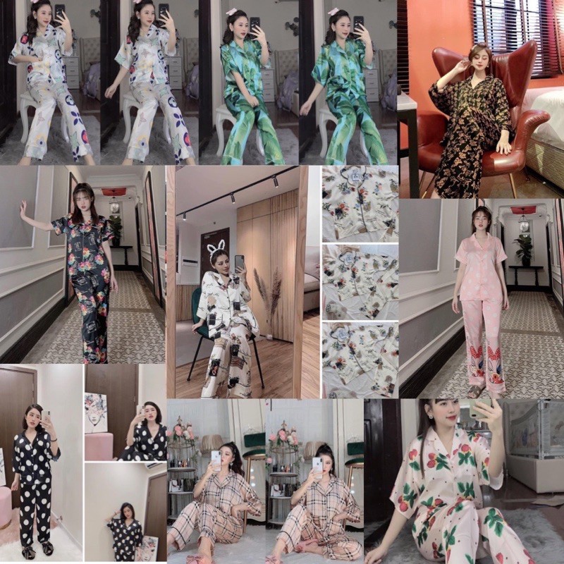 Đồ Bộ Pijama Satin Lụa Hình X Tay Cộc | BigBuy360 - bigbuy360.vn