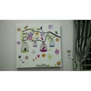 decal dán tường lồng chim