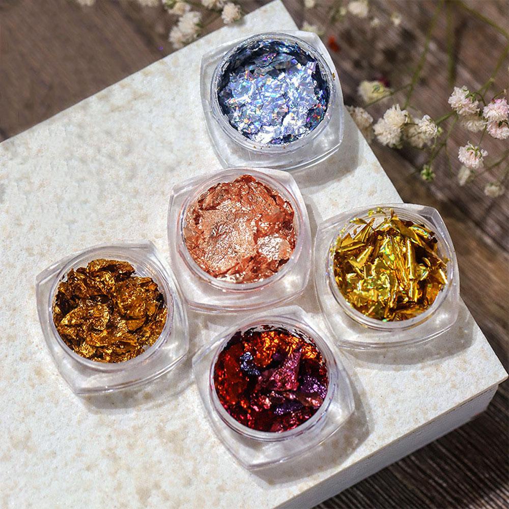 Giấy Nhôm Không Đều Cbeza|Hộp Sequin Trang Trí Móng Nghệ Thuật